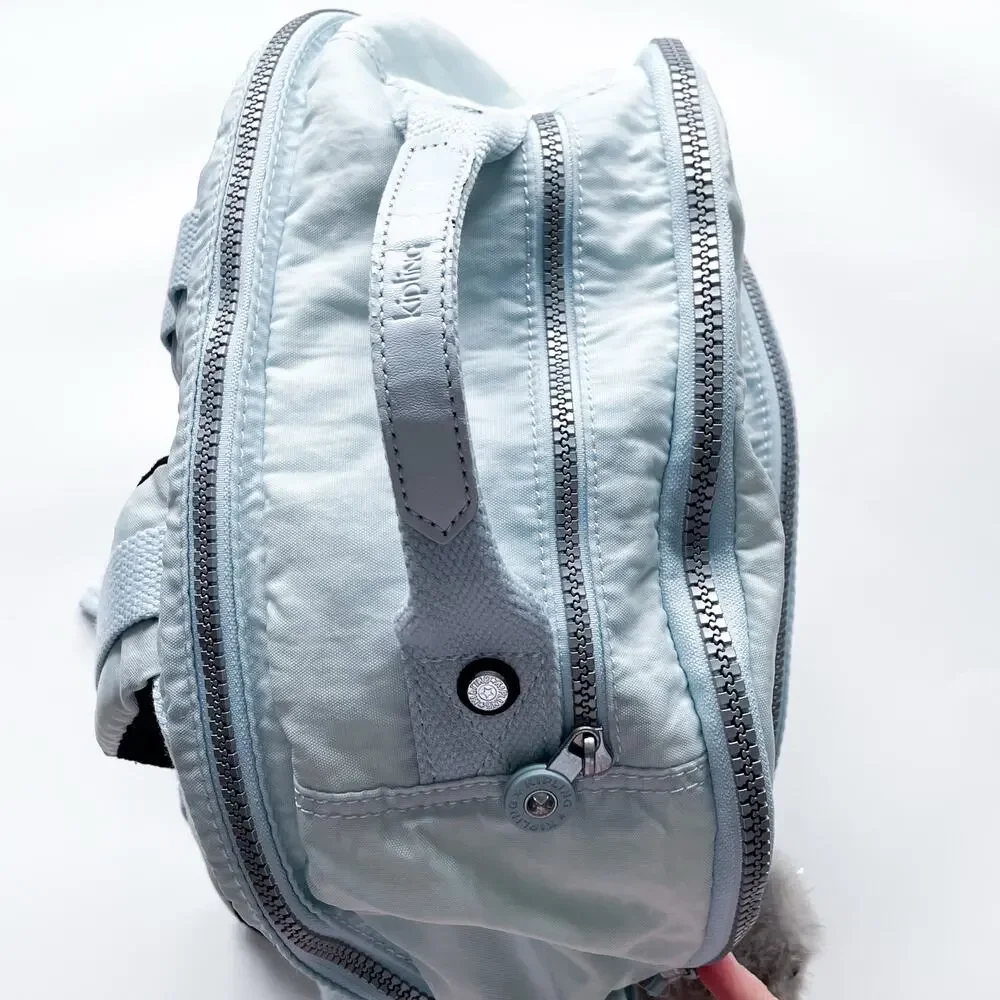 Kipling Seoul Laptop Backpack Powder Blue XL Nylon Lightweight
